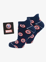 Marvel Captain America Navy Ankle Socks and Lapel Pin Set