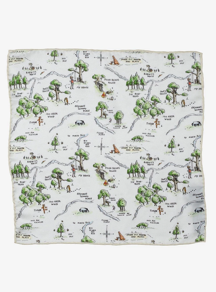 Disney Winnie The Pooh Map Pocket Square