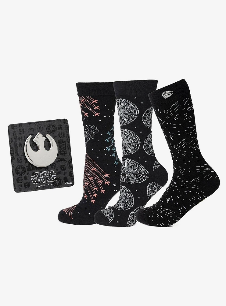 Star Wars Transport 3-Pair Sock & Lapel Pin Set