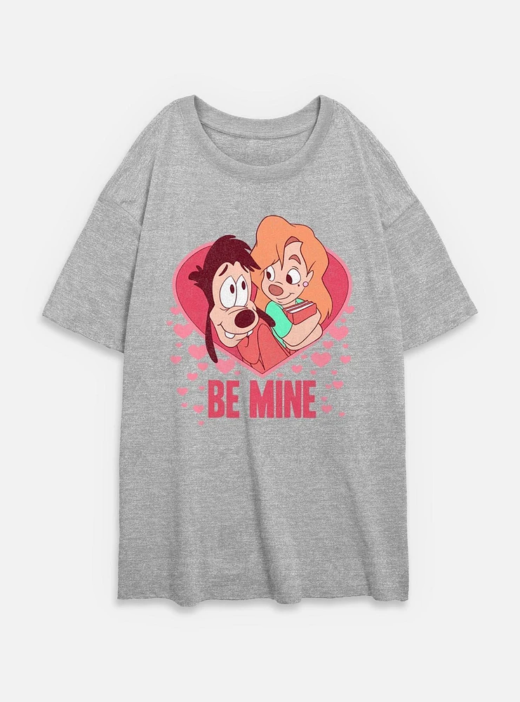 Disney Goofy Max And Rox Be Mine Womens Oversized T-Shirt