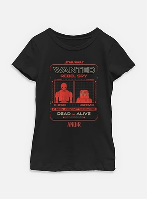 Star Wars: Andor Wanted Spy Youth Girls T-Shirt