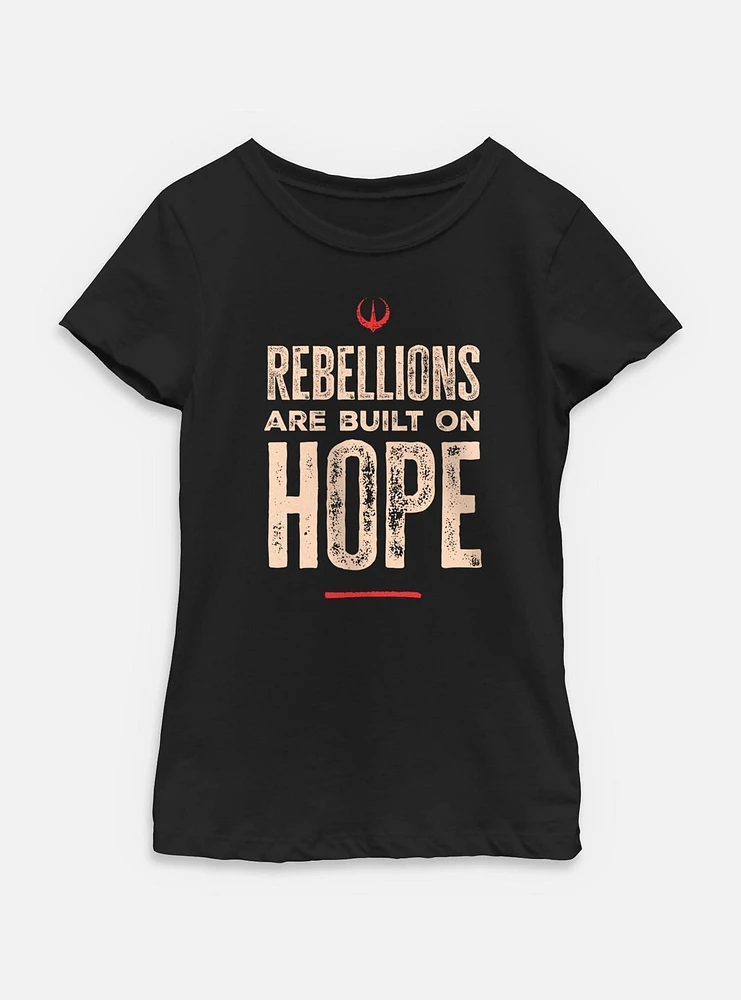 Star Wars: Andor Rebellions Are Built On Hope Youth Girls T-Shirt