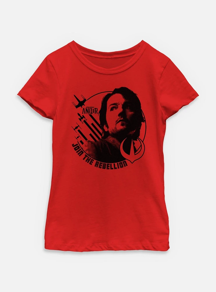 Star Wars: Andor Join The Rebelion Stamp Youth Girls T-Shirt