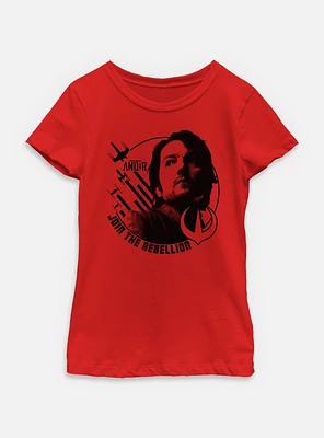 Star Wars: Andor Join The Rebelion Stamp Youth Girls T-Shirt