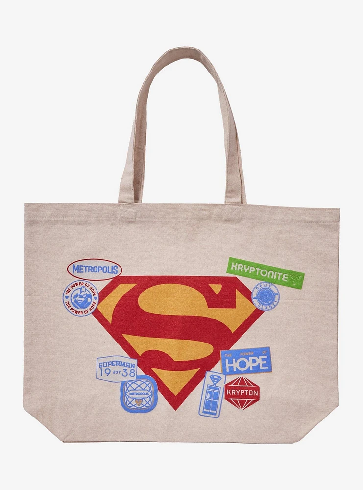DC Comics Superman Icons Canvas Tote Bag - BoxLunch Exclusive