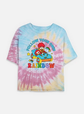 Rainbow Brite Follow Your Own Tie Dye Crop Womens  T-Shirt