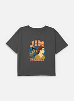 Disney Treasure Planet Jim Hawkins Collage Youth Girls Boxy Crop T-Shirt