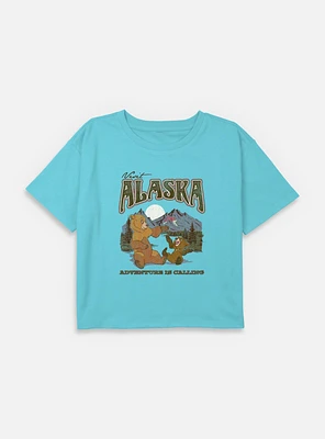 Disney Treasure Planet Visit Alaska Adventure Is CallingYouth Girls Boxy Crop T-Shirt