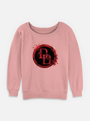 Marvel Daredevil DD Spatter Icon Womens Slouchy Sweatshirt