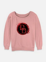 Marvel Daredevil DD Spatter Icon Womens Slouchy Sweatshirt