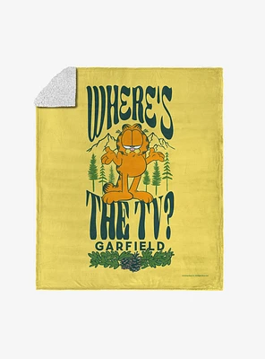 Garfield Where's The TV Silk Touch Sherpa Throw Blanket