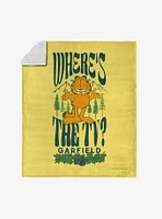 Garfield Where's The TV Silk Touch Sherpa Throw Blanket