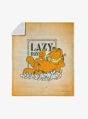 Garfield Lazy Day Silk Touch Sherpa Throw Blanket