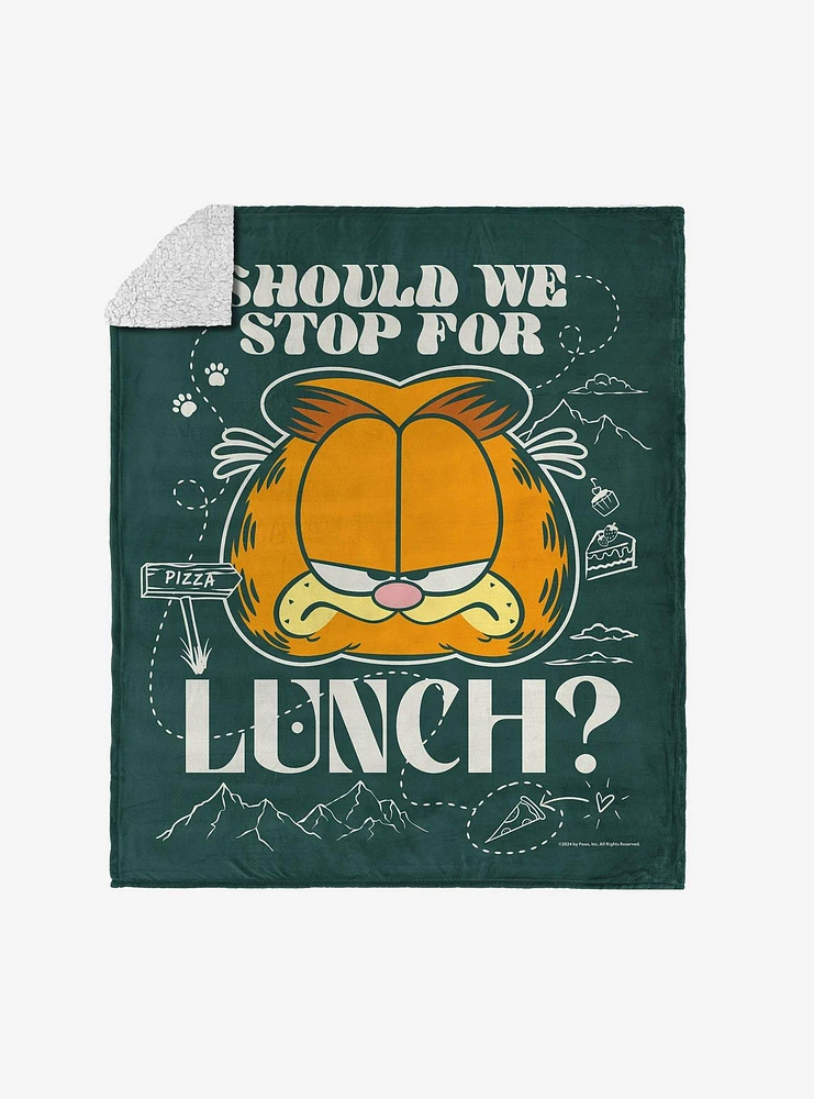Garfield Stop For Lunch Silk Touch Sherpa Throw Blanket