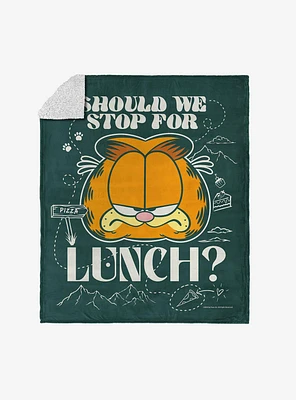 Garfield Stop For Lunch Silk Touch Sherpa Throw Blanket