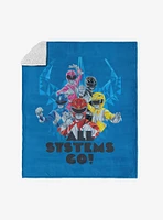 Mighty Morphin Power Rangers All Systems Go Silk Touch Sherpa Throw Blanket