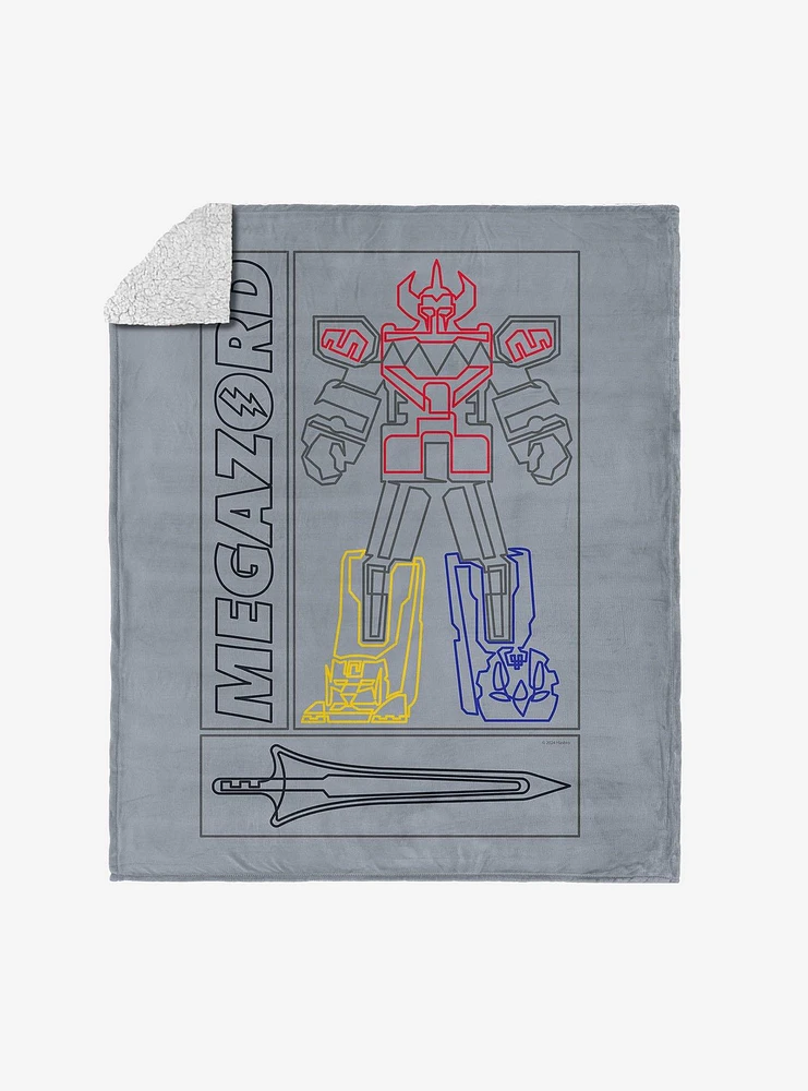 Mighty Morphin Power Rangers Megazord Silk Touch Sherpa Throw Blanket
