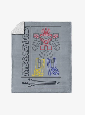 Mighty Morphin Power Rangers Megazord Silk Touch Sherpa Throw Blanket