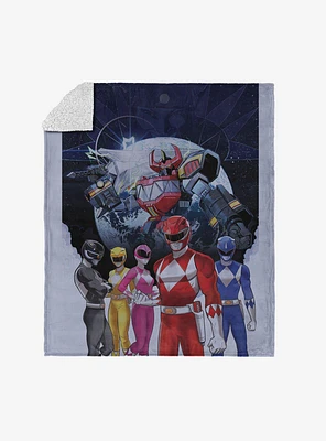 Mighty Morphin Power Rangers Silk Touch Sherpa Throw Blanket