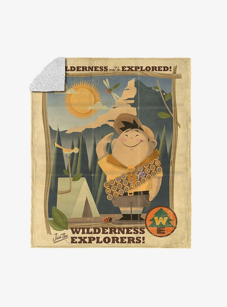 Disney Up Wilderness Explorers Silk Touch Sherpa Throw Blanket