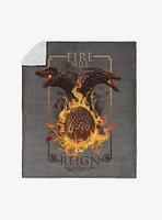 House of the Dragon Let It Reign Silk Touch Sherpa Throw Blanket