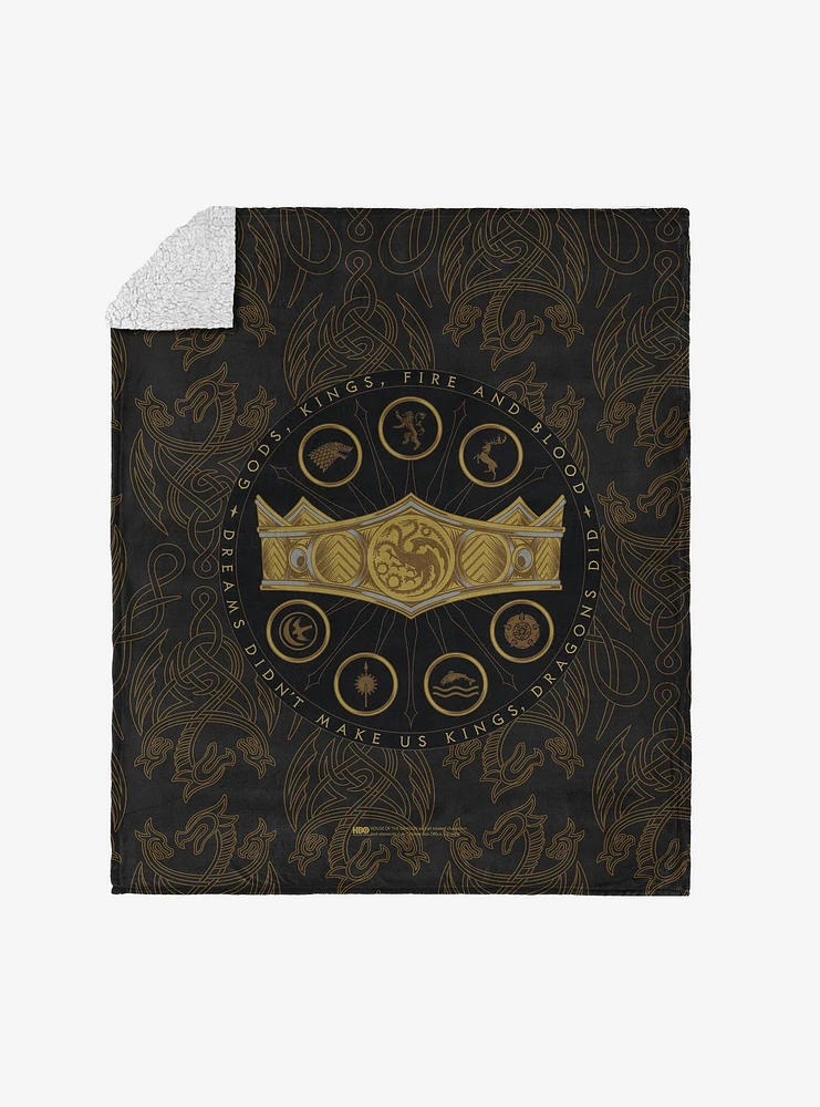 House of the Dragon Dragons Did Silk Touch Sherpa Throw Blanket