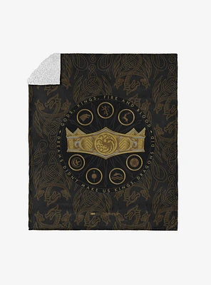 House of the Dragon Dragons Did Silk Touch Sherpa Throw Blanket