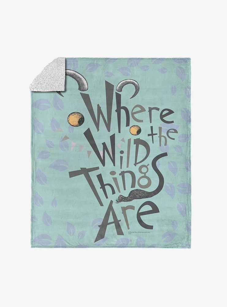 Where The Wild Things Are In The Leaves Silk Touch Sherpa Throw Blanket
