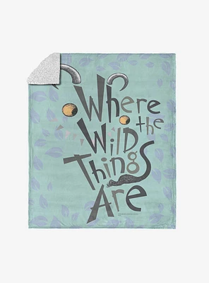Where The Wild Things Are In The Leaves Silk Touch Sherpa Throw Blanket
