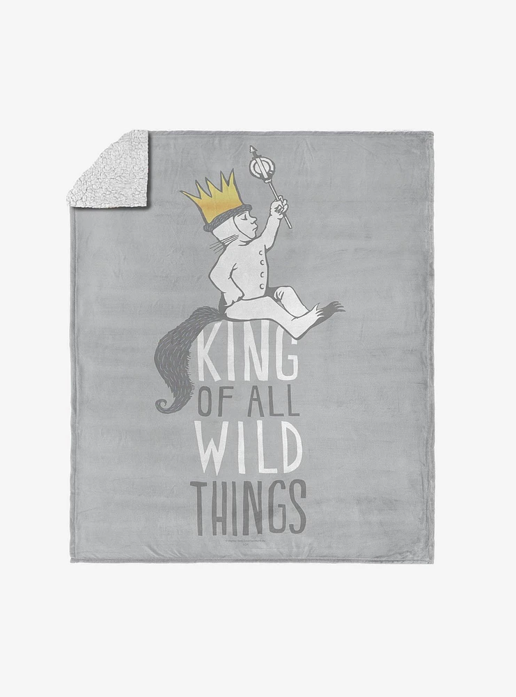 Where The Wild Things Are King Of All Silk Touch Sherpa Throw Blanket