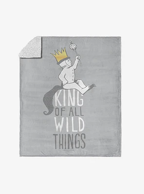 Where The Wild Things Are King Of All Silk Touch Sherpa Throw Blanket