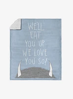 Where The Wild Things Are Love You So Silk Touch Sherpa Throw Blanket