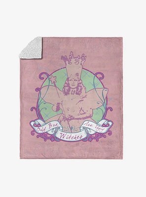 The Wizard of Oz Glinda Pattern Silk Touch Sherpa Throw Blanket
