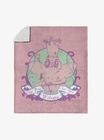 The Wizard of Oz Glinda Pattern Silk Touch Sherpa Throw Blanket