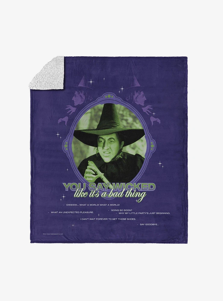 The Wizard of Oz Wicked Bad Silk Touch Sherpa Throw Blanket