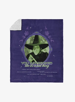 The Wizard of Oz Wicked Bad Silk Touch Sherpa Throw Blanket