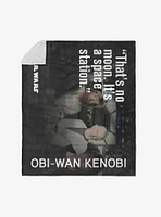 Star Wars Classic Quotes Obi-Wan No Moon Silk Touch Sherpa Throw Blanket