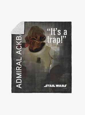 Star Wars Classic Quotes Admiral Ackbar Silk Touch Sherpa Throw Blanket