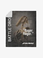 Star Wars Classic Quotes Battle Droid Silk Touch Sherpa Throw Blanket