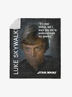 Star Wars Classic Quotes Luke Skywalker Silk Touch Sherpa Throw Blanket