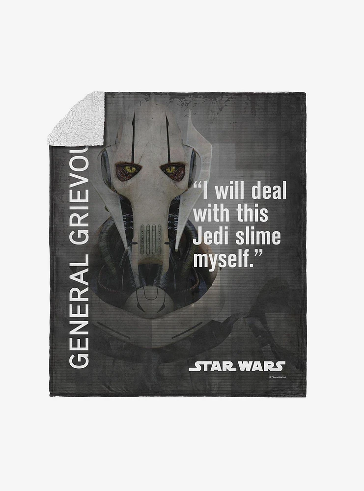 Star Wars Classic Quotes General Grievous Silk Touch Sherpa Throw Blanket