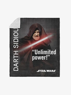 Star Wars Classic Quotes Darth Sidious Silk Touch Sherpa Throw Blanket