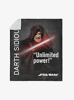 Star Wars Classic Quotes Darth Sidious Silk Touch Sherpa Throw Blanket
