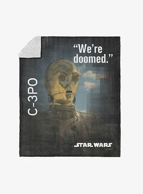 Star Wars Classic Quotes C-3PO Silk Touch Sherpa Throw Blanket