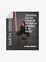 Star Wars Classic Quotes Sidious Legal Silk Touch Sherpa Throw Blanket