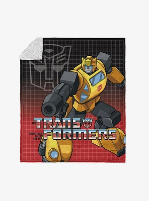 Transformers G1 Optimus Prime and Megatron Silk Touch Sherpa Throw Blanket