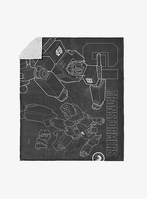 Transformers One Shall Stand One Shall Fall Silk Touch Sherpa Throw Blanket