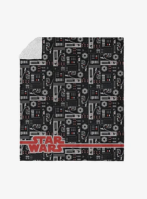 Star Wars Classic Repeats and Patterns Darth Vader Silk Touch Sherpa Throw Blanket