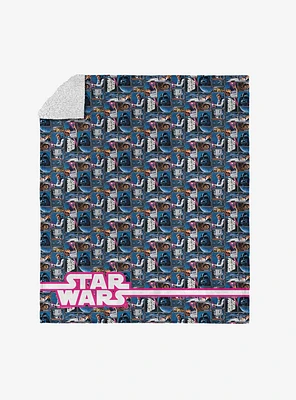 Star Wars Classic Repeats and Patterns A New Hope Silk Touch Sherpa Throw Blanket