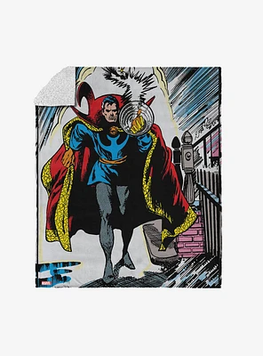 Marvel Dr. Strange Comic Silk Touch Sherpa Throw Blanket